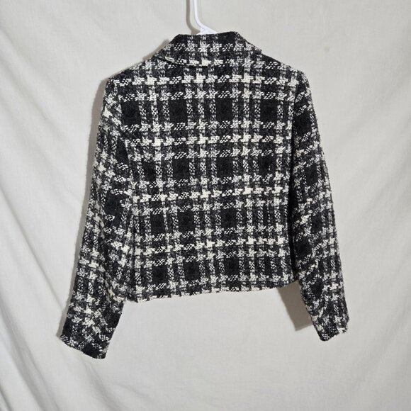 Mac & Jac | Black White Tweed Cropped Jacket Blazer | Size S - Picture 5 of 5
